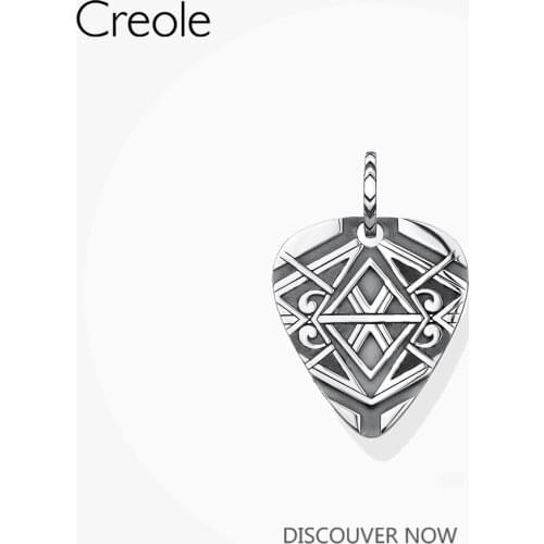 Pendants Dog Tag 925 Sterling Silver fit Necklace 2021 New Fashion Jewelry Vintage Shape of Guitar Plectrum Gift For Women Men