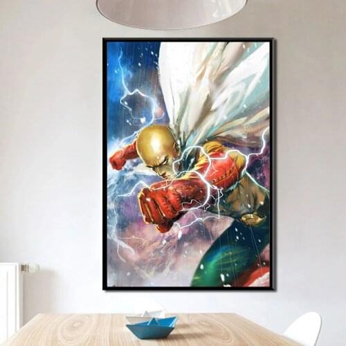 Living Room Poster One Punch Man Anime Manga Wall Art Print Decor Poster,20 x 28 Inches,No Frame