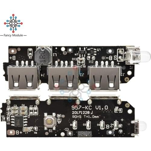 5V 1A 1.5A 2.1A 3 USB Power Bank Charger Circuit Boost Board Step Up Power Module + 5S 18650 Li-ion Case Shell DIY Kit Powerbank