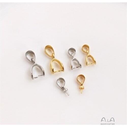 18K Gold Filled With hanging melon seed buckle buckle half hole bead pendant pendant accessories diy first accessories