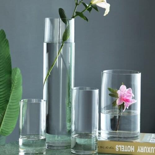 Vases Glass Modern Home Decor Simple Transparent Living Room Accessories для домашнего интерьера интерьер для дома декор
