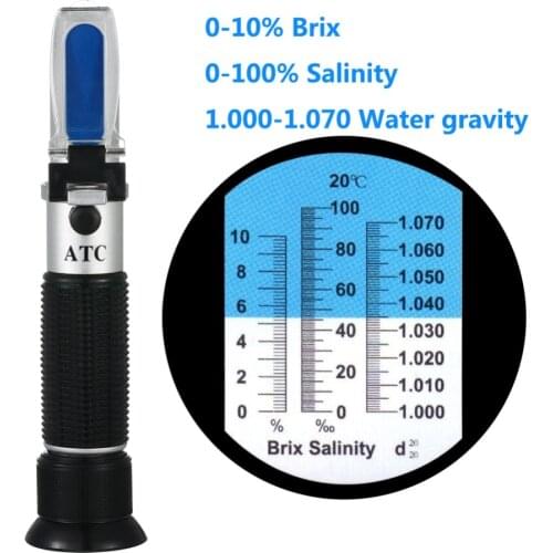 Refractometer Sea Salinity meter salt water concentration Aquarium Handheld Mariculture Breeding Gravimeter 0~100