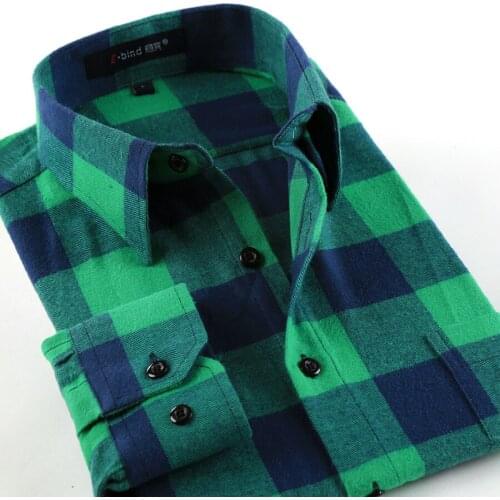 Flannel Plaid Men Shirt 100% Cotton 2020 Spring Autumn Casual Long Sleeve Shirt Men Soft Cherecked Slim Fit Shirt Brand Clothes