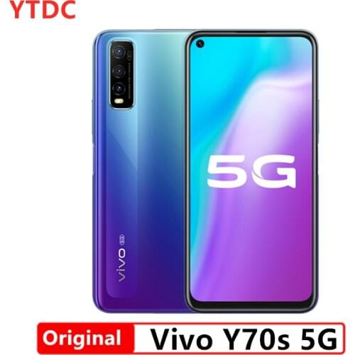 Original Vivo Y70s 5G Smart Phone Exynos 880 6.53inch LCD Android 10 OS 48.0MP Rear Camera 18W Dash charge 5000mAh