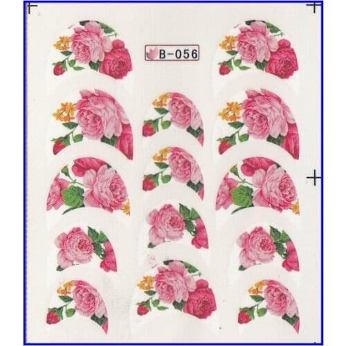 Nail Sticker FRENCH SMILE FLORAL PEACHBLOSSOM JASMINE CARNATION Water Transfers Stickers Nail Decals B056-066