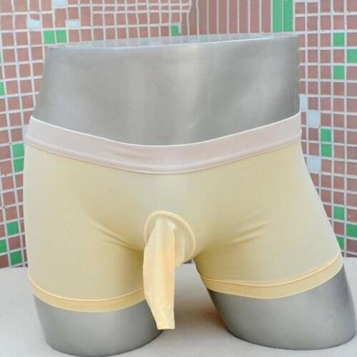 Mens Sexy Boxer Jocky Boxershorts Men Briefs Transparent Underwear Shorts Soft Low-Waisted Underpants Gay Men Panties Briefs