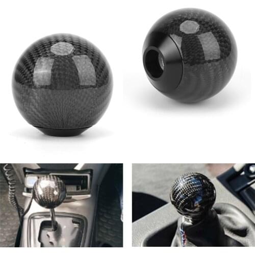 Carbon Fiber Ball Shape Aluminum Car Gear Shift Knob M8X1.25 M10X1.25 M10X1.5 For Honda Shifter Lever Shift Handle