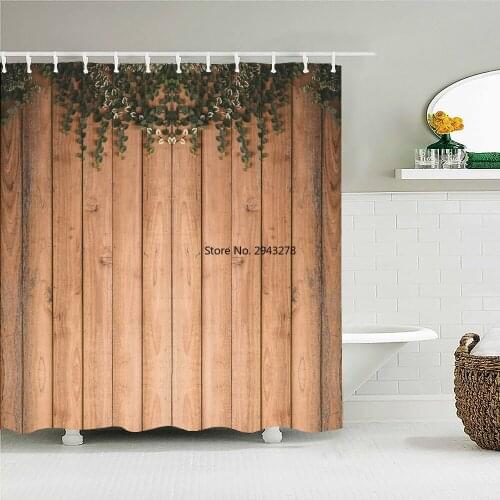 Nordic Style Vintage Map Letter Shower Curtains Bathroom Curtain Frabic Waterproof Polyester Bath Curtain Decoration With Hooks