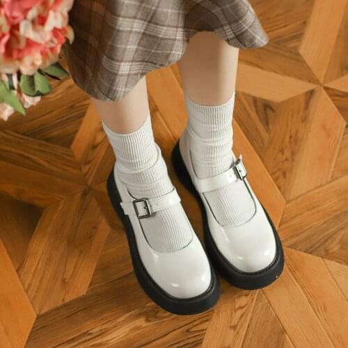Platform Mary Jane Womens Shoes Autumn New Japanese Jk Uniform Shoes Muffin High Heels 5cm Pump Anime Cosplay Gothic Harajuku