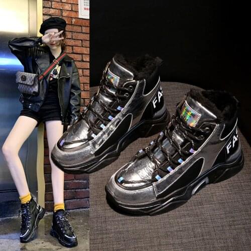 Winter Boots Women Harajuku Ladies Platform Boots Add Cotton Keep Warm Shoes Snow Non-slip Wild Ankle Boots For Woman Shoes