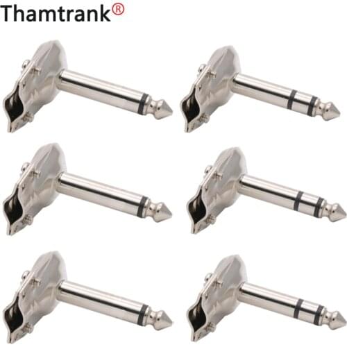 10Pcs 90Degree Right Angle 6.35 mm Mono 2 Pole Jack Plug 6.35mm Guitar Phono Pancake 1/4 Inch Connector