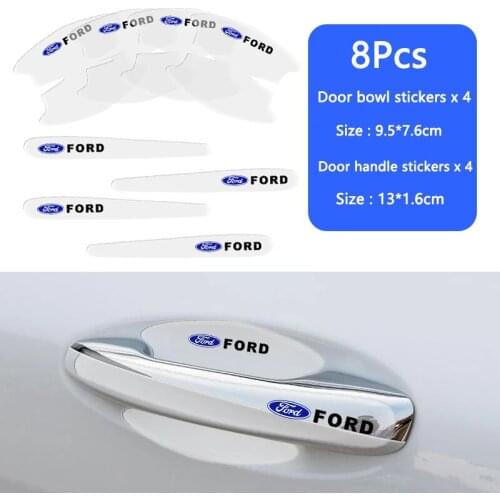 4Pcs Invisible Car Door Bowl Handle Protector Stickers For Ford Mondeo Focus Ranger Fusion Fiesta Kuga Escape Ecosport F-150