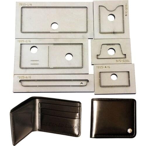 6pcs/set Japan Steel Blade DIY leather wallet card holder Wood die cut knife mould hand punch template set For Leathercraft