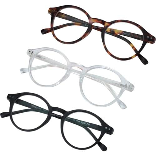 BLUEMOKY Round Anti Blue Light Reading Glasses Men Vintage Clear Computer Eye Glasses Hyperopia Lens Diopter Presbyopia Eyewear