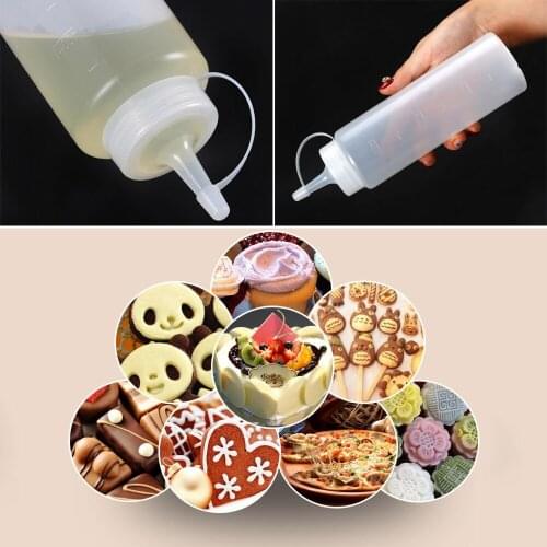 Ketchup Squeeze Bottle With Cap Plastic Cake Decorating Tool Salad Bottle Bread Baking Dessert Condiment Dispenser Bottle