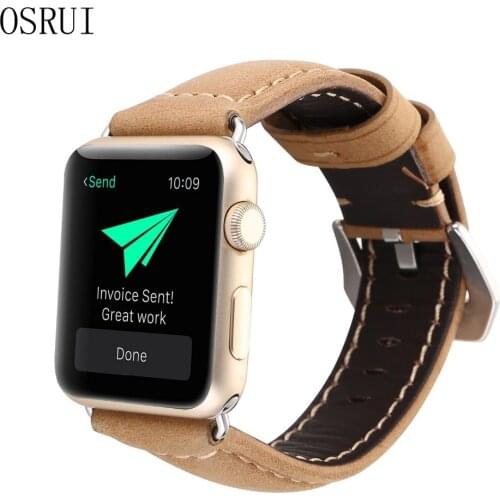 Classic Sanding leather Strap For Apple Watch band 44mm 40mm 42mm 38mm correa iwatch Series 5 4 3 2 Apple watch 5 4 accessories