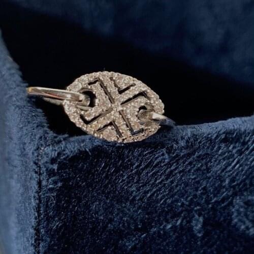 SLJELY Fashion Real 925 Sterling Silver Paved Grain De Cafe Ring Micro Zirconia Stones Women April New SYMBOLE Series Jewelry