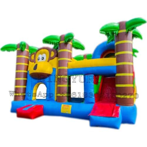 Jungle Design PVC Inflatable Bounce House Kids Jumping Bouncer Castle Combo with Slide