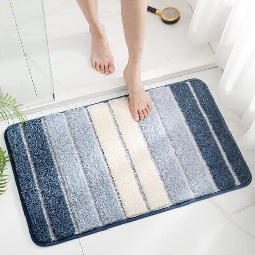 Creative Gradient Ramp Striped Theme Bathroom Mat Absorbent Non-Slip Bath Carpet Home Decor Shower Room Doorwy Hallway Floor Rug