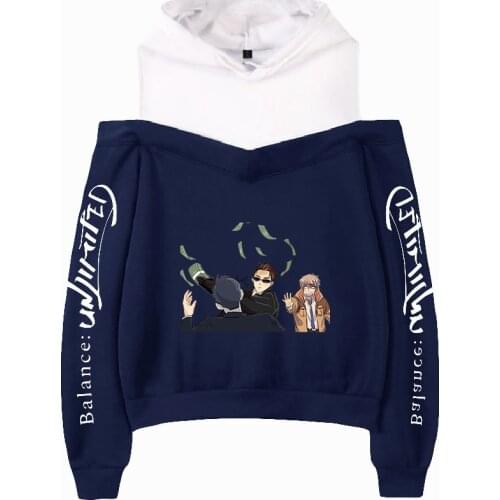 Cool Cartoon Balance UNLIMITED Off-shoulder Hoodies Sweatshirts Coats New Sexy Womens Wear Autumn winter Pullovers