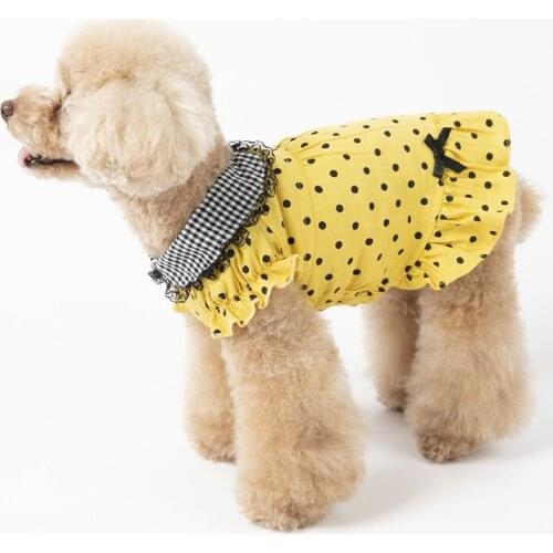 Summer Clothes For Dogs Dresses Pink Chihuahua Clothing Cat Mini Dog Costumes Skirt Yorkshire Poodle Girl Cute Dots Puppy Hanbok