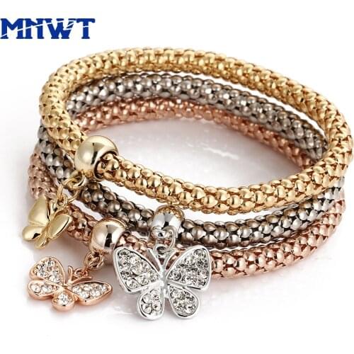 MNWT 3Pcs Hot Selling Tree of Life Butterfly Owl Heart Musical Note Fashion Bracelets For Women Charm Jewelry Gifts Pulsera Muje