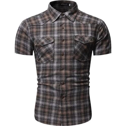 Mens Check Shirts Summer Short Sleeve Casual Plaid Shirt Iron Free Business Office Work Daily Life Party Red Green Large Size