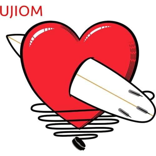 UJIOM Wall Stickers Cartoon Love Surfboard Wallpaper Decoration Waterproof Sticker Accessories Room Home Decor Art PVC Decals