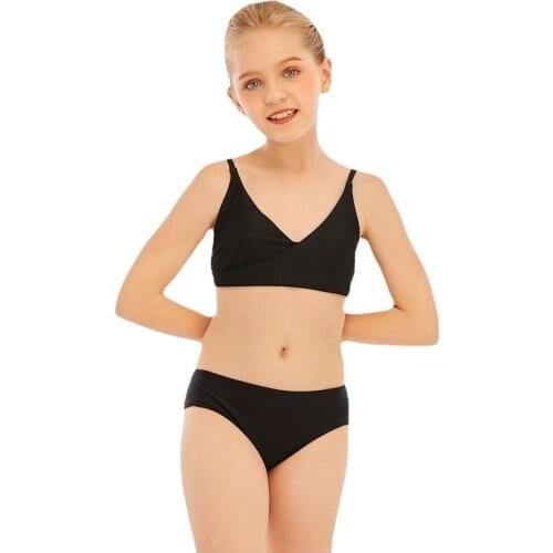 2021 New Fashion Girls Solid Color Swimsuit Sexy Tight-fitting Halter Split Two-piece Swimsuit Swimsuit Bikini Set