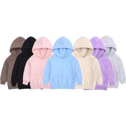 2021 New Baby Kids Boys Girls Clothes Spring Autumn Coat Toddler Hooded Solid Plain Hoodie Sweatshirt Tops Jacket for Children