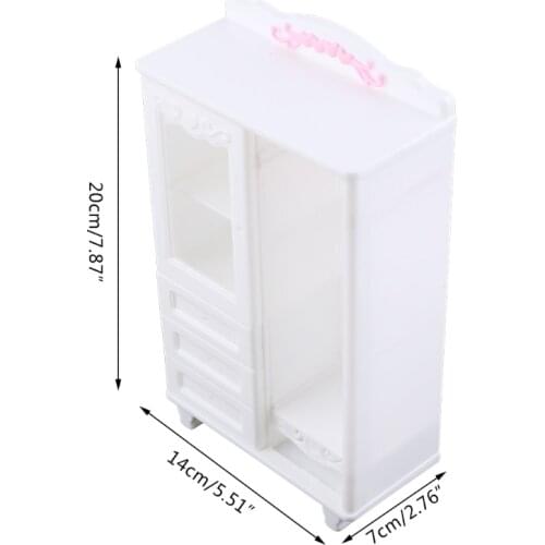 New Luxury White Wardrobe Closet Accessories Furniture Girls Gift For Babie Doll