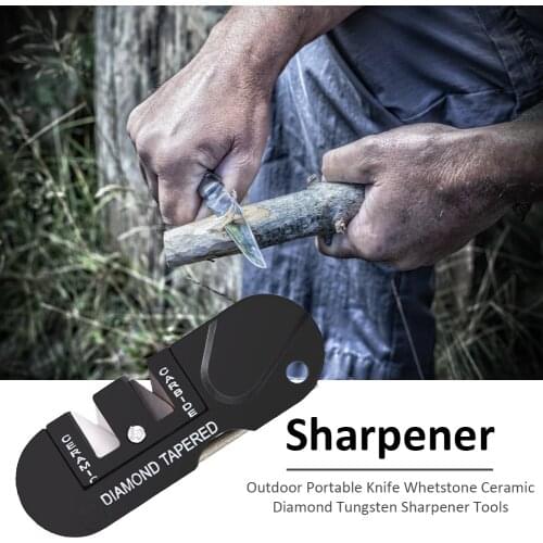 Portable Tungsten Ceramic Fishhook Pocket Sharpener Outdoor Camping Picnic Whetstone Camping Hiking Sharpen Tools