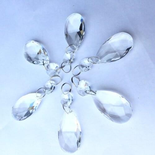 20pcs Transparent 14mm Crystal Glass Octagon Beads With Chandelier Pendant For Birthday Cake Topper Christmas Tree Decoration