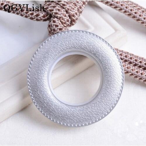 QGVLish 20Pcs Curtain Silencer Mute Punching Circle Roman Rings Curtain Accessories DIY For Curtain Rods Eyelets Buckles Decor