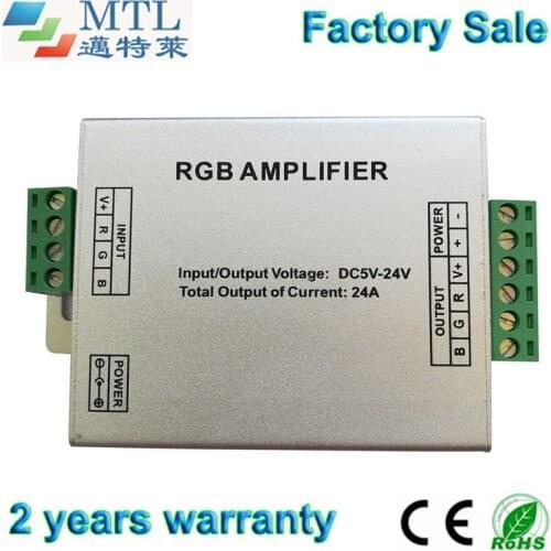 RGB amplifier signal repeater 5-24V/24A, 10 pcs/lot, for 3528/5050 RGB strip, factory wholesale