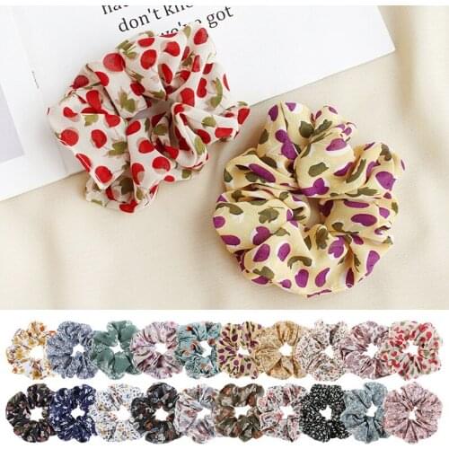 European and American Large Intestine Ring Hair Ring Woman With Ponytail Head Flower Floral Fashion Elastic Head Rope Accessory
