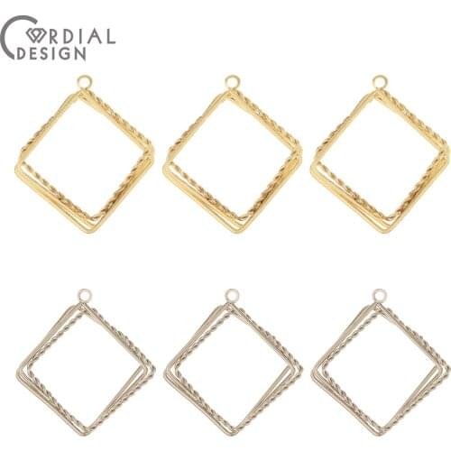 Cordial Design 100Pcs 32*36MM Jewelry Accessories/Charms/Square Shape/Hand Made/Earrings Pendant/Jewelry Findings & Components