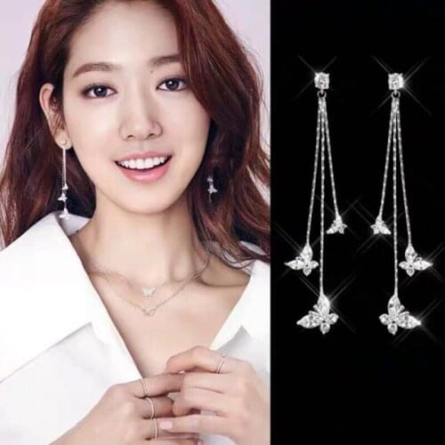Ximei Personality Lovely Butterfly Stud CZ Earrings Beautiful Earrings For Women Trendy Long earring
