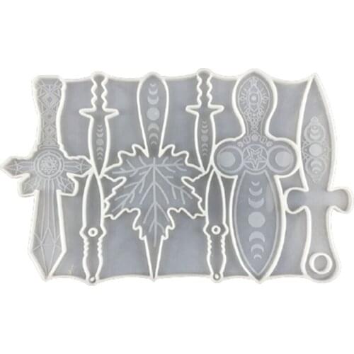 Broadsword Sword Defense DIY Silicone Jewelry Ornaments Resin Sword Mold Broadsword Epoxy Mold