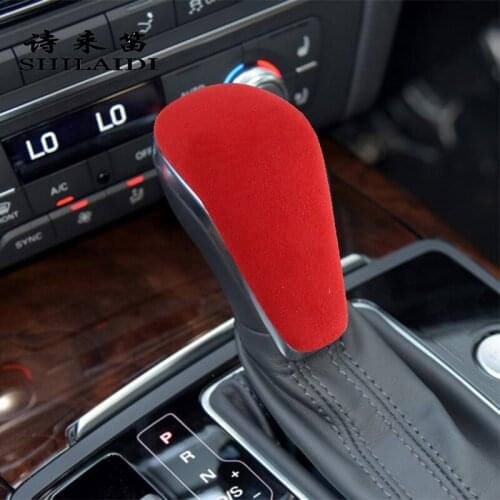 Car Styling Suede leather Interior Gear Shifter Covers Protector Trim decoration Auto Stickers For Audi A6 C7 A7 accessories