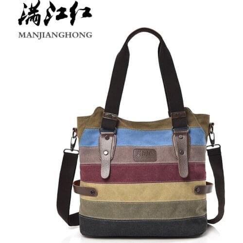 Vintage Patchwork Canvas Women Messenger Bags Colorful Tote Shoulder Bag Women Casual Crossbody Bags For Ladies Handbags 1439