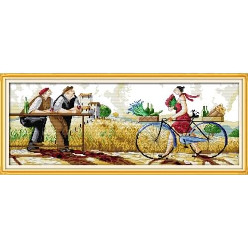 Fat men and woman home decor canvas Cross Stitch kits people 14ct white 11ct print embroidery DIY handmade needlework wall