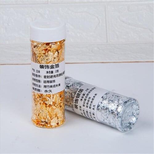 1PCS Box Genuine Gold Leaf Schabin Flakes 2g Gold Decorative Dishes Chef Art Cake Decorating Tools Chocolate Cake Decor