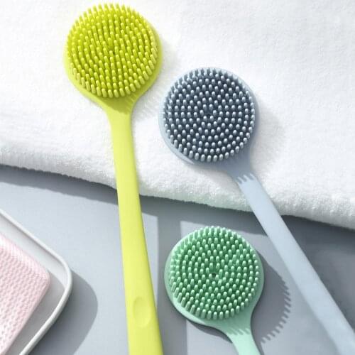 1PC Multifunctional Silicone Massage Body Brush Long Handle Double-Sided Bath Shower Brush Back Body Brush Bathroom Accessories