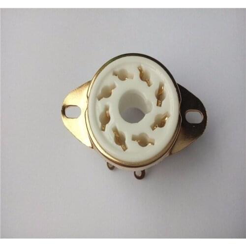 4pcs ceramic tube socket GZC8-Y-6-G golden plated 8 pin outlet for KT88 6550 EL34 6CA7 amplifier