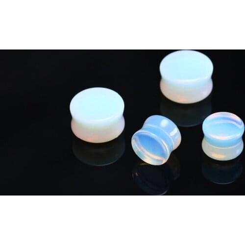 Lot 50pcs Opalite Stone Ear Tunnels Ear Plugs Ear Piercing Body Jewelry Free Shippment Gauges 6-16mm