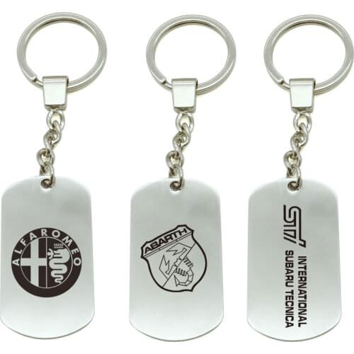 Auto KeyRing For Alfa Romeo Fiat 500 peugeot Logo Metal KeyChain Badge Key Ring Emblem Key Holder Chain