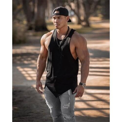 Muscleguys Brand Fitness Men Tank Tops Canotta Bodybuilding Clothes Cotton Sleeveless Shirt Gyms Stringer Tanktop Muscle Vest