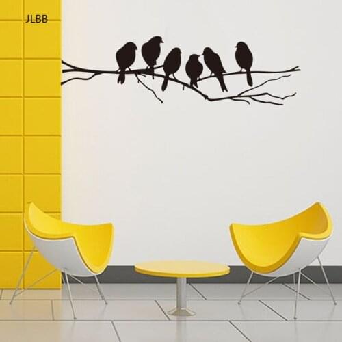 Black Bird on the branch Wall Sticker bedroom living room Background decoration Mural art Decals Cute bird stickers Home Decor