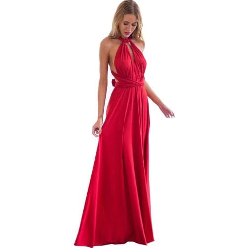 Sexy Women Multiway Wrap Convertible Boho Maxi Club Red Dress Bandage Long Dress Party Bridesmaids Infinity Robe Longue Femme